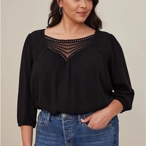 Plus Size Black Blouse